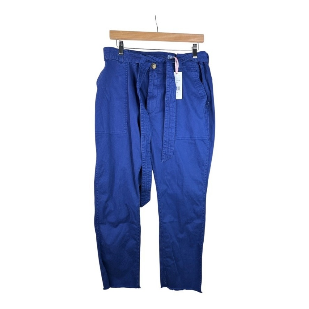 Vineyard Vines Women's Baltic Blue Everyday Utility Pants Chinos Raw Hem Size 12